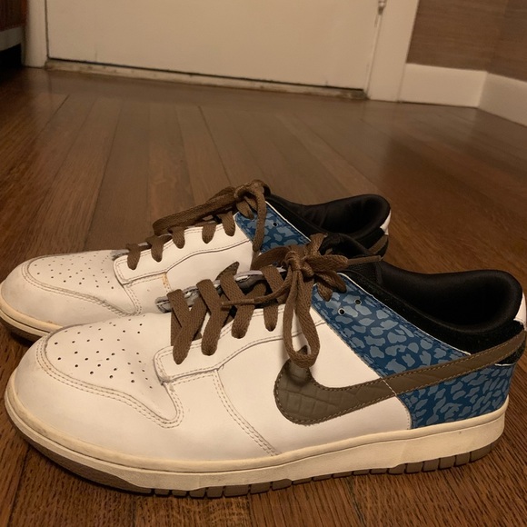 NWT Nike Dunk Low NKE 6.0 Mad Cow White Blue Sneakers Mens 8.5 2008 DS AUTHENTIC - Picture 4 of 4